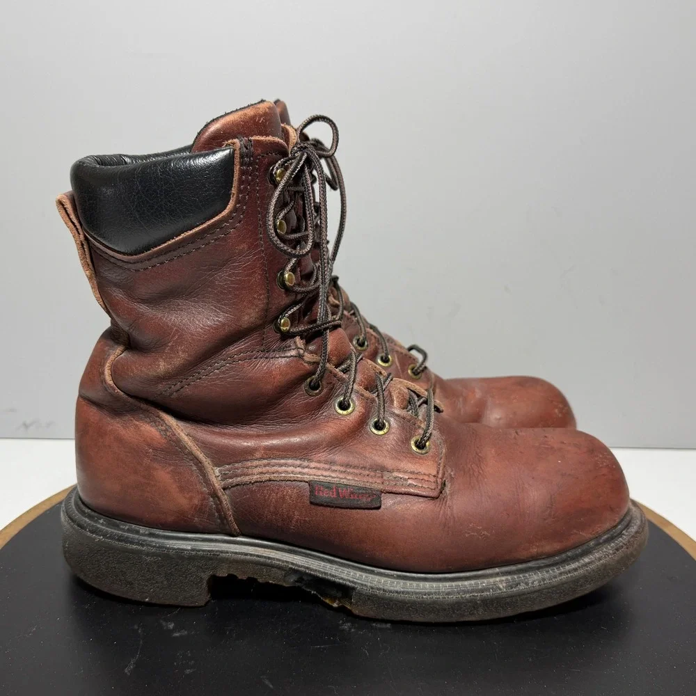 Red Wing 2408 Work Boots Men 7.5 D Steel Toe Leather Brown‎ Industrial Workwear